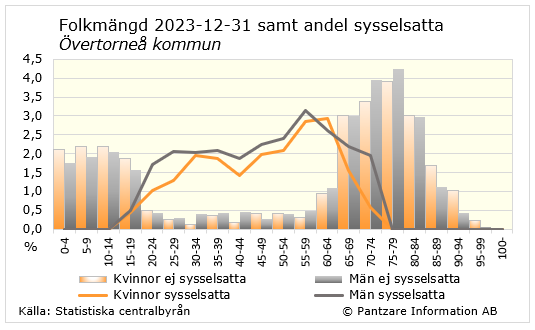 Diagrams bild Andel sysselsatta av befolkningen