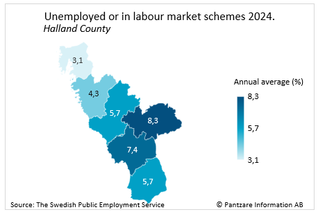 Diagrams bild Unempolyed plus people in labour market schemes