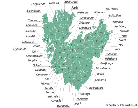 karta med kommuner