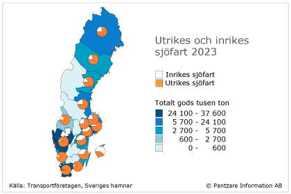 Karta Sverige sjöfart