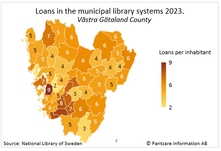 Diagrams bild Public library, circulation - loans per capita