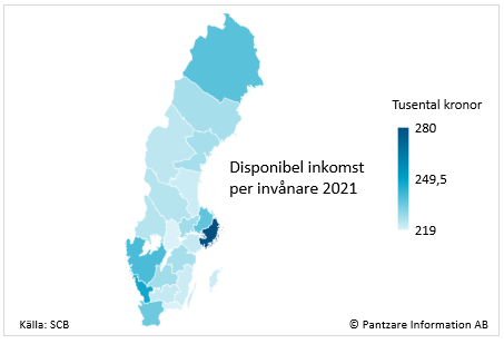 Karta Sverige inkomster