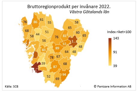 Diagrams bild BRP per invånare, kommun