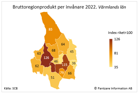 Diagrams bild BRP per invånare, kommun