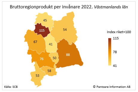 Diagrams bild BRP per invånare, kommun