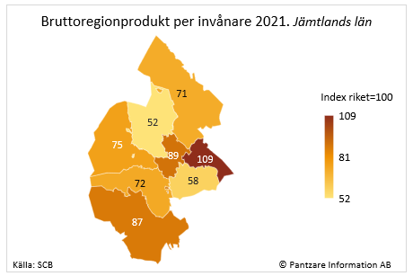 Diagrams bild BRP per invånare, kommun