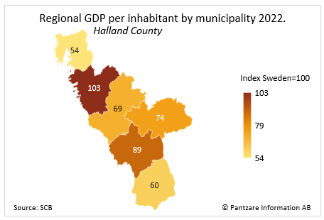 Diagrams bild Regional GDP per inhabitant by municipality