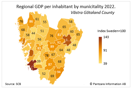 Diagrams bild Regional GDP per inhabitant by municipality